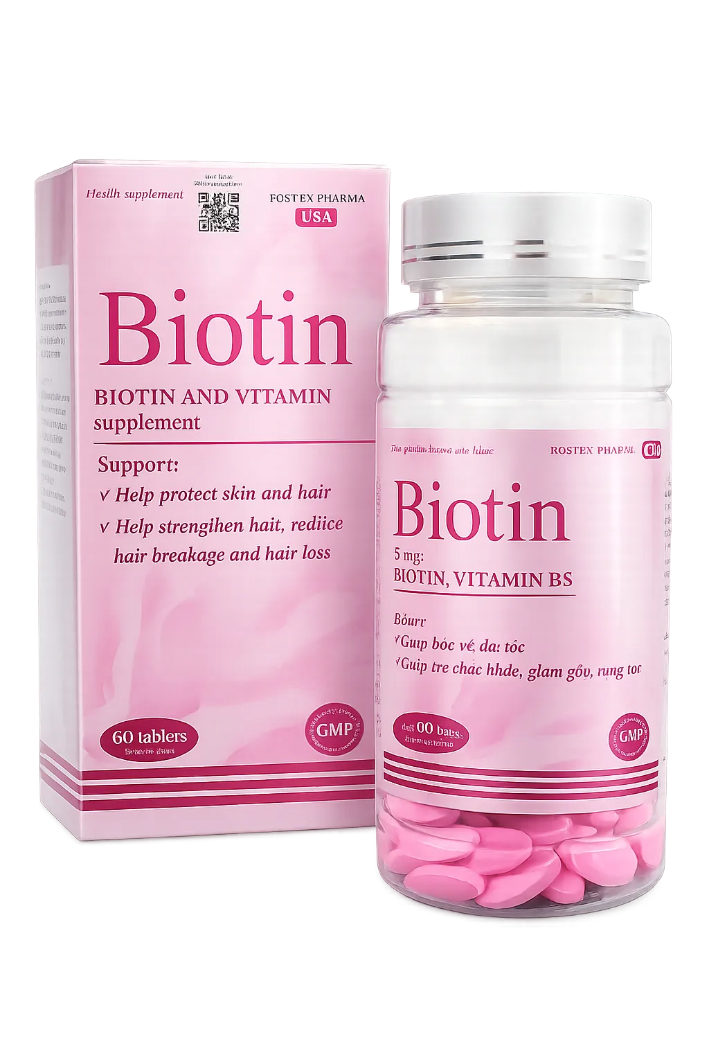 Biotin hồng chai
